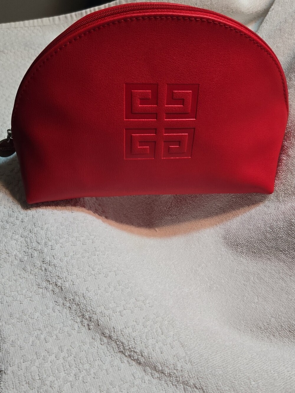 Givenchy Red Embossed Leather Cosmetic Case
